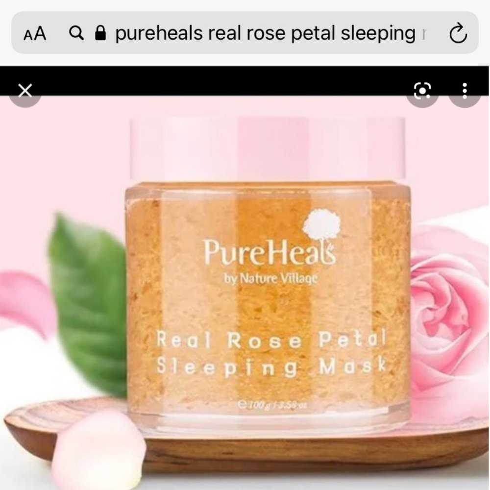 NWT 🛍 PureHeals  Real Rose Petal Sleeping Mask